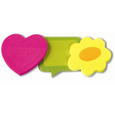 3 Pack Removable 2-Tone Paper Notes in Heart, Flower