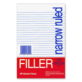 Filler Paper, Narrow Rule, 8-1/2"x5-1/2", 100 Shper Pack, White