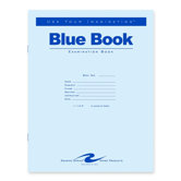Exam Book, Wide Ruled, 4 Shts, 11"x8-1/2", 100/PK, Blue