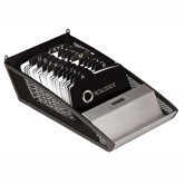 Card File, w/ 300 Ruled Cards, 5"x11-1/4"x3", Black/Silver