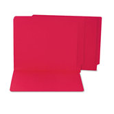 Water/Paper Cut-Resistant Folders, Straight Cut, End Tab, Letter, Red, 100/Box