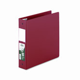 Antimicrobial Locking Round Ring Binder, 8-1/2 x 11, 2in Cap, Red