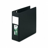 Antimicrobial Locking D-Ring Binder, 8-1/2 x 11, 4in Cap, Black