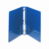 Antimicrobial Locking Round Ring Binder, 8-1/2 x 11, 1-1/2in Capacity, Dark Blue