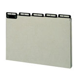 A thru Z Pressboard File Guide, 1/5 Tab Cut, Legal, Gray