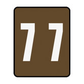 Color Coded Numeric Labels, 1-1/2"x1-7/8", 7, Brown