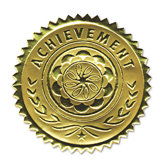 Certificate Seals "Achievement" Embossed Foil, 12/Pack