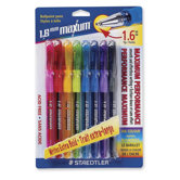 Ballpoint Pen,1.6mm Tip,Rubber Barrel,8/PK,Assorted Bright