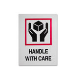Shipping Label, Handle With Care, 500 per Roll, Red/Black