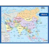 Asia Map Chart 17x22