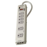 Surge Protector, 6 Outlets, 1045 Joules, 6' Cord, Putty