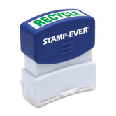 Stamp, Pre-Inked, "Recycle", 9/16"x1-11/16" Imp, Green