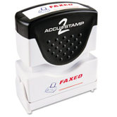 Accustamp2 Shutter Stamp with Microban, Red/Blue, FAXED, 1 5/8 x 1/2