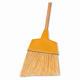 Angler Broom, Plastic Bristles, 42" Wood Handle, Yellow