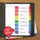 Table Of Contents Dividers, 6 Sets/Pack