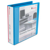 Economy D-Ring Vinyl View Binder, 2in Capacity, Light Blue