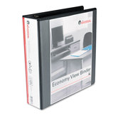 Round Ring Economy Vinyl View Binder, 2in Capacity, Black