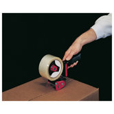Handheld Box Sealing Tape Dispenser in Black and Red