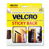 Sticky-Back Hook and Loop Fastener Tape With Dispenser, 3/4 X 15 Ft. Roll
