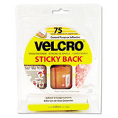 Sticky-Back Hook and Loop Dot Fasteners With Dispenser, 5/8", 75/Roll