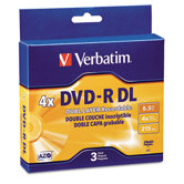 Dual-Layer Dvd-R Discs, 8.5Gb, 4X, 3/Pack