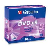 DVD+R, 4.7GB, 16x, 120 min, Branded, 10 per Pack, Silver