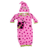 Snug as a Bug Gown and Cap Set in Pink