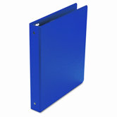 Basic Vinyl Round Ring Binder, 1in Capacity, Dark Blue