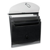 Slidebar File, Four-Pocket Sorter, Poly, Letter, Black
