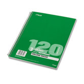 Spiral Bound Notebook, College Rule, 8-1/2 X 11, 120 Sheets/Pad