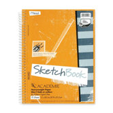 Wirebound Sketch Book, w/ Pockets, 11"x8-1/2", 70 Sheets