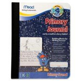 Primary Journal,Narrow Ruled, 9-3/4"x7-1/2", White Paper/Black Cover.
