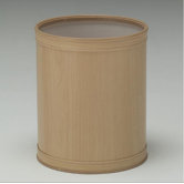 Renaissance Wood Grain Vinyl Round Wastebasket