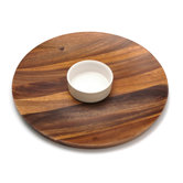 Acacia Serveware Round Chip and Dip Platter