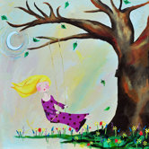Wit & Whimsy Swing Canvas Print