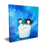 Wit & Whimsy Two in a Tub Canvas Art