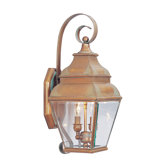 Exeter Outdoor Wall Lantern in Vintage Brass