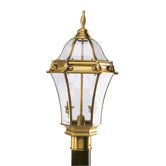 Fleur De Lis  Outdoor Post Lantern in Flemish Brass