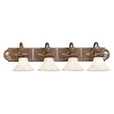 Savannah Four Light Vanity Light in Venetian Patina