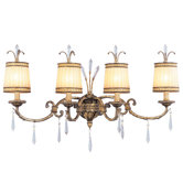 La Bella Four Light Vanity Light in Vintage Gold Leaf