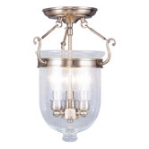 Jefferson Semi Flush Mount with Seeded Glass