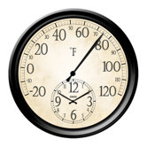 Decorative Thermometer with 14" Clock