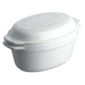 White Stoneware 22cm Oval Covered Casserole