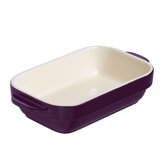 Mulberry and Cream Stoneware 18cm Rectangular Dish