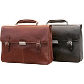 The Green Collection Classic European Double Compartment Briefcase
