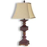 Louis XVI One Light Table Lamp in Red Antique