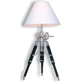 35" Studio One Light Table Lamp in Chrome and Black