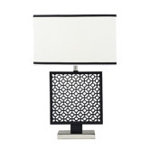 Portage Optic Illusion One Light Table Lamp in Black and Polished Nickel