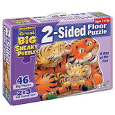 2 - Sided Sneaky Floor Puzzle - A Day at the Zoo