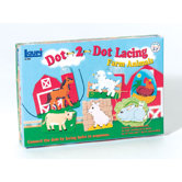 Farm Animals Dot-2-dot Lacing